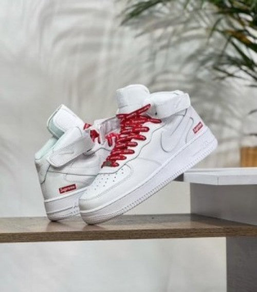 Supreme X Nikee Airforce 1 Mid Leather White