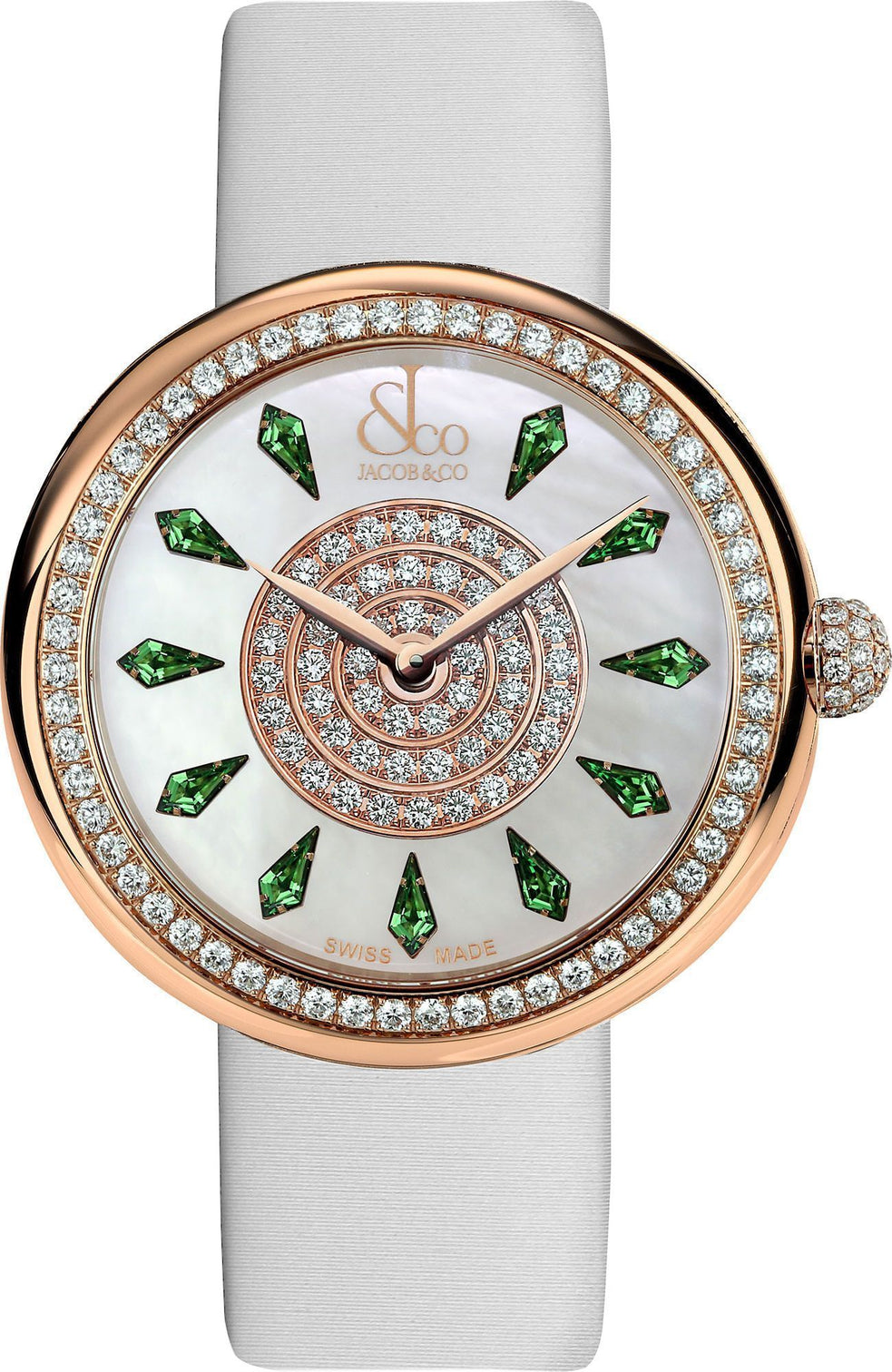 Jacob & Co. Brilliant One Row Rose Gold Tsavorites 38mm