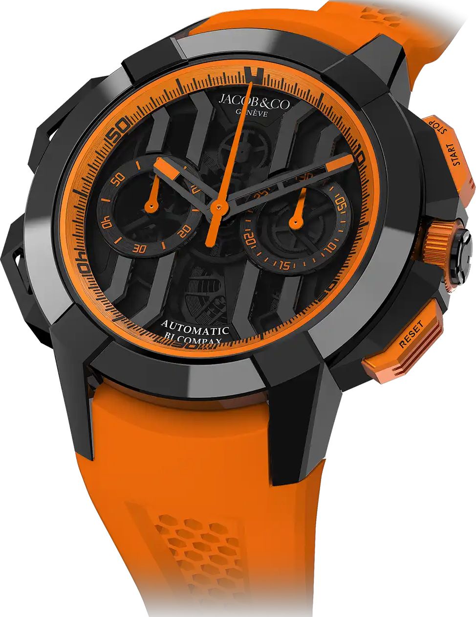 Jacob & Co. Epic X Chrono 44 mm - Black Titanium - Orange Inner Ring