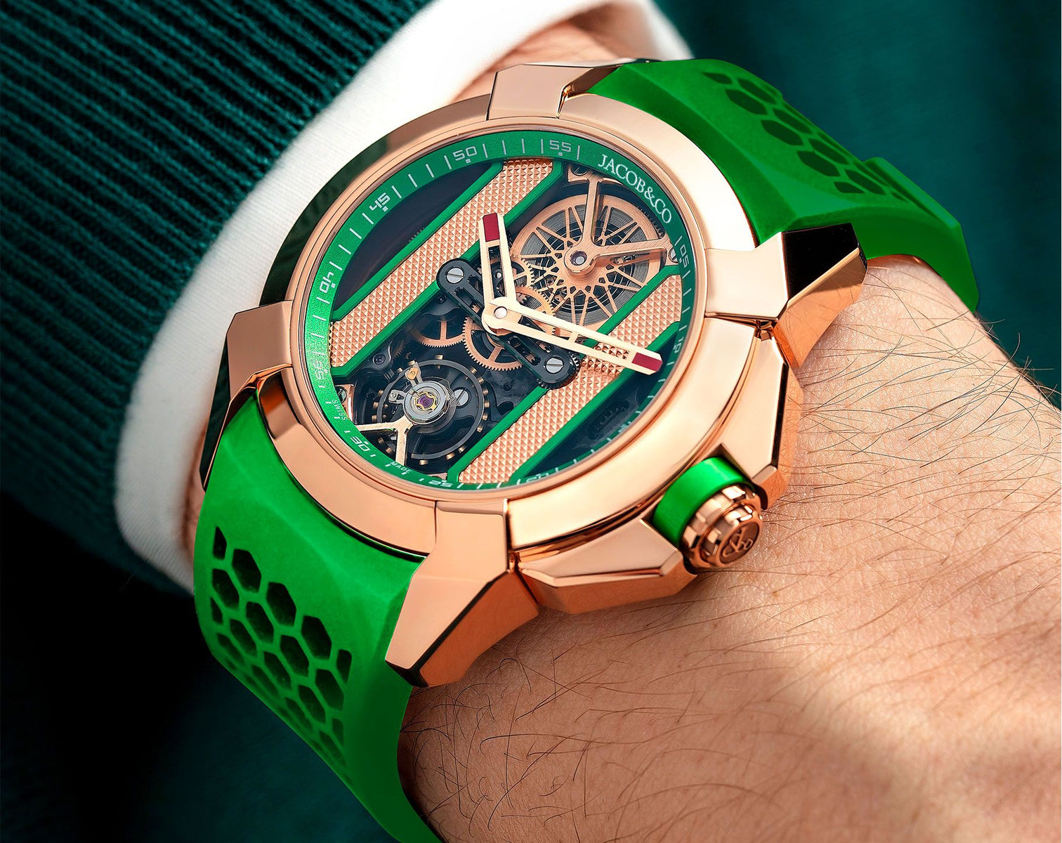 Jacob & Co. Epic X Bridges Rose Gold (Green)